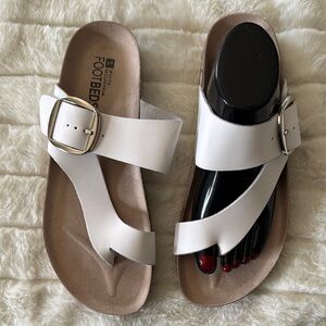 White Mountain White Cross-Strap Sandals